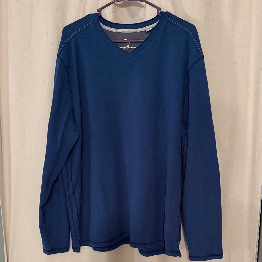 Tommy Bahama Blue V-Neck Sweater